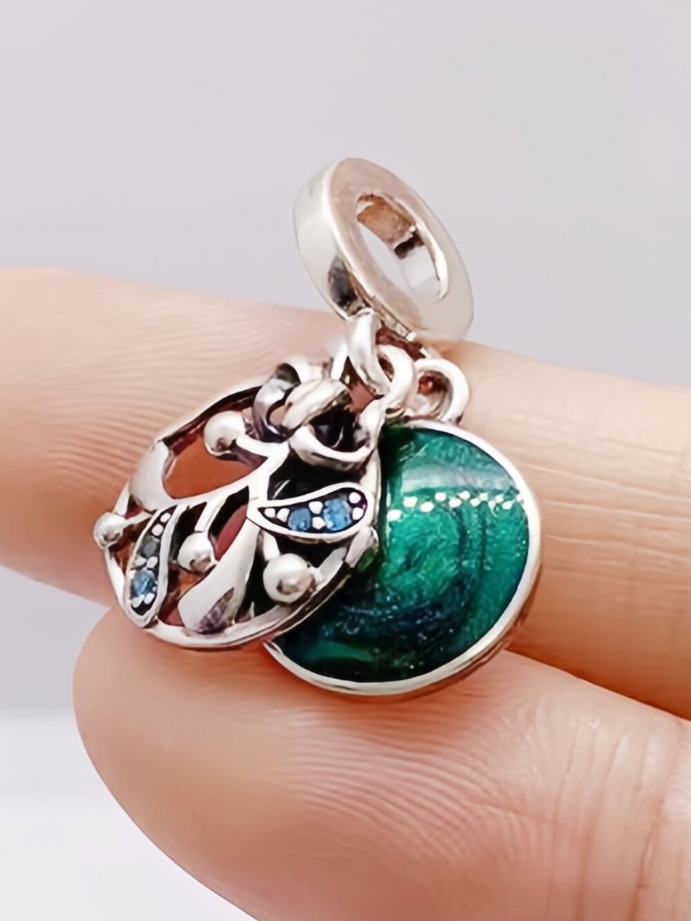 Pandora Christmas Mistletoe Dangle Charm